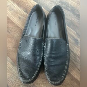 Tommy Bahama Black Leather Slip-On Loafers
